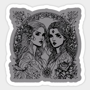 two beautiful gemini women Sticker